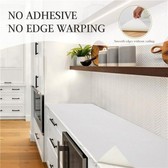 White Shelf Liner Non Slip Drawer Cabinet Liner Waterproof Kitchen Storage Mat - Picture 5 of 7